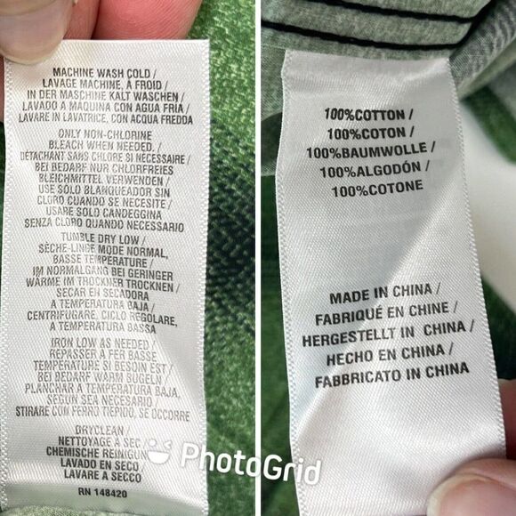 Lords of Harlech Mens Size Medium Green Button Down Dress Shirt - Picture 6 of 11